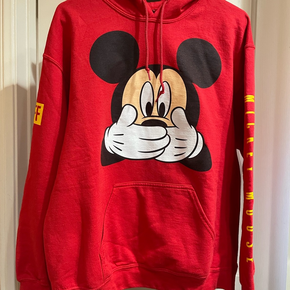 Disney Neff Men’s Uh Oh Red Mickey Mouse Hoodie Sweatshirt